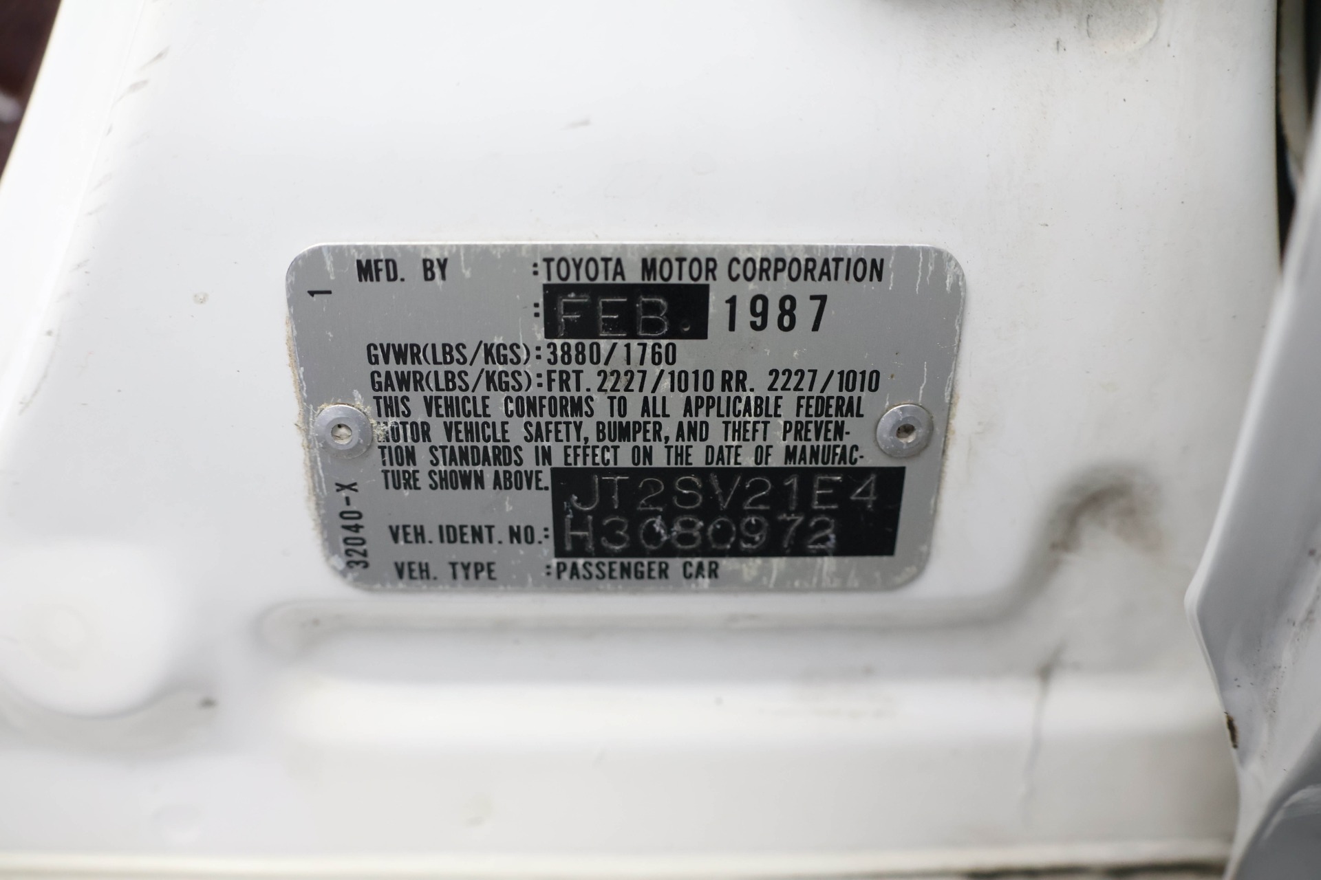 1987 Toyota Camry DX photo 15
